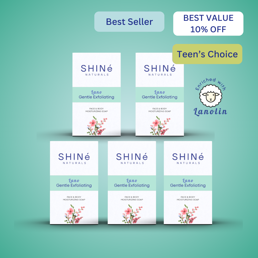Lanolin gentle exfoliating soap 5-piece value set by Shiné Naturals Philippines