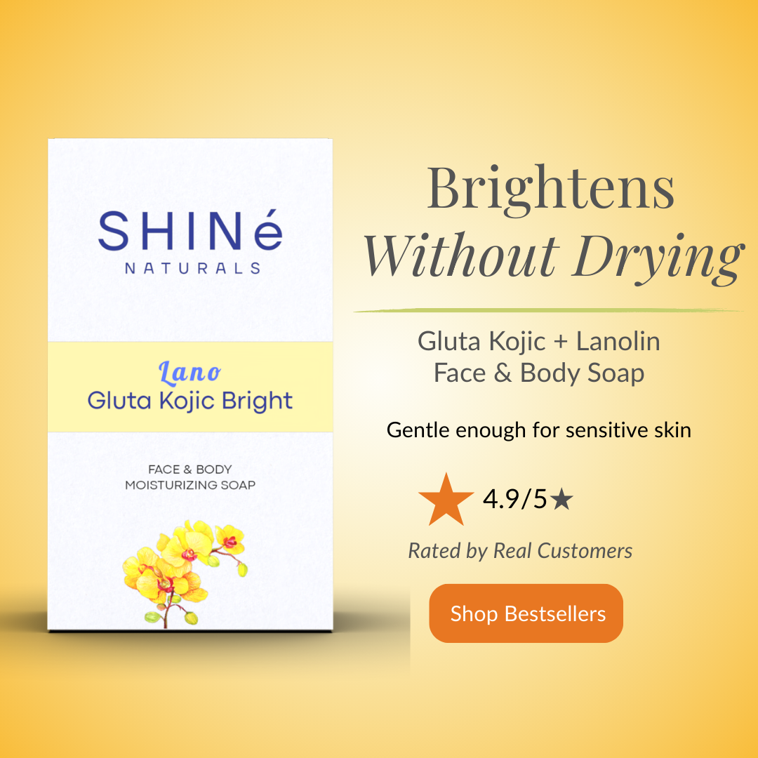 SHINé Naturals Gluta Kojic Bright soap laonlin moisturizing soap, glutathione and kojic acid rated 5 star by user