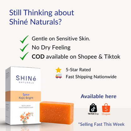 Lanolin kojic brightening soap 100g single bar by Shiné Naturals Philippines 5star rating fast delivery and cod available